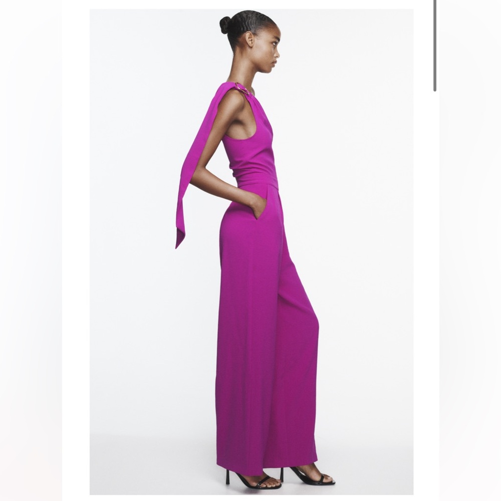 ZARA LONG ASYMMETRIC JUMPSUIT - Picture 8 of 11